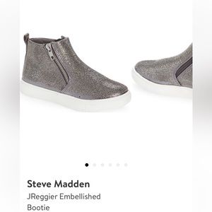 Steve Madden silver embellished booties (kids 13)